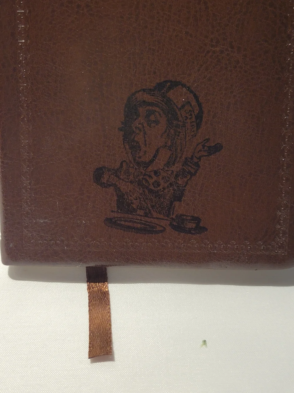 Vintage Style Leather Mad Hatter Journal Notebook - Alice in Wonderland Embossed